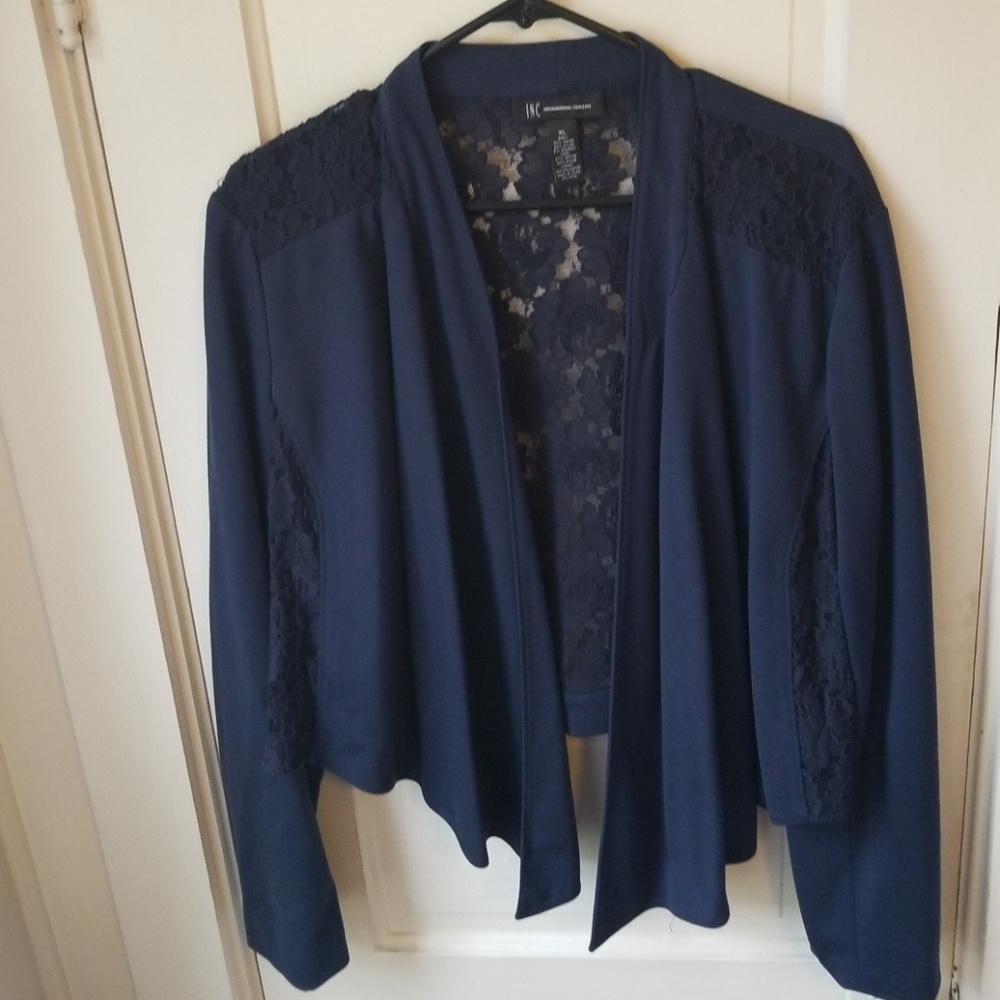 Navy Bolero with lace detail
